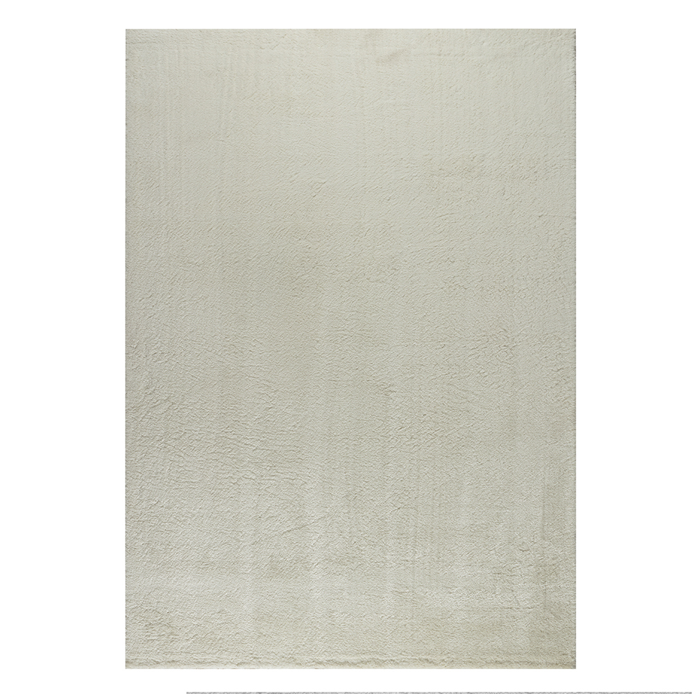 Ufuk: Puffy Plain Carpet Rug; (160x230)cm, Off White