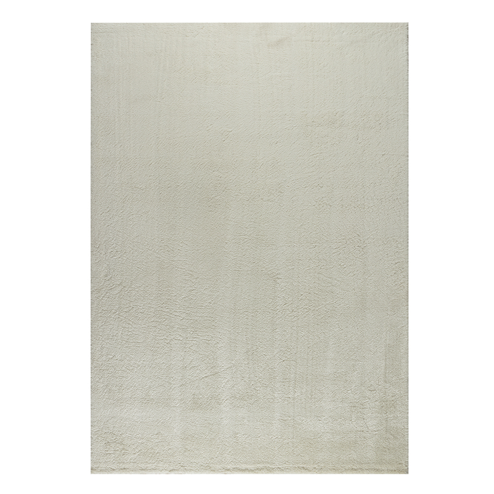 Ufuk: Puffy Plain Carpet Rug; (80x150)cm, Off White