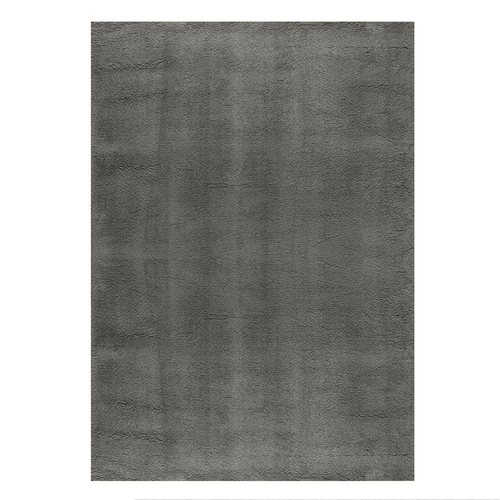 Ufuk: Puffy Plain Carpet Rug; (80x150)cm, Grey