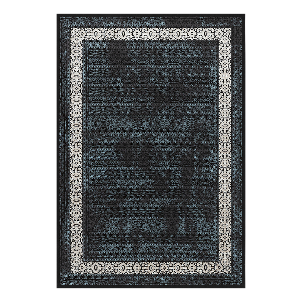 Ufuk: Retro Tribal Pattern Carpet Rug; (240x340)cm, Onyx