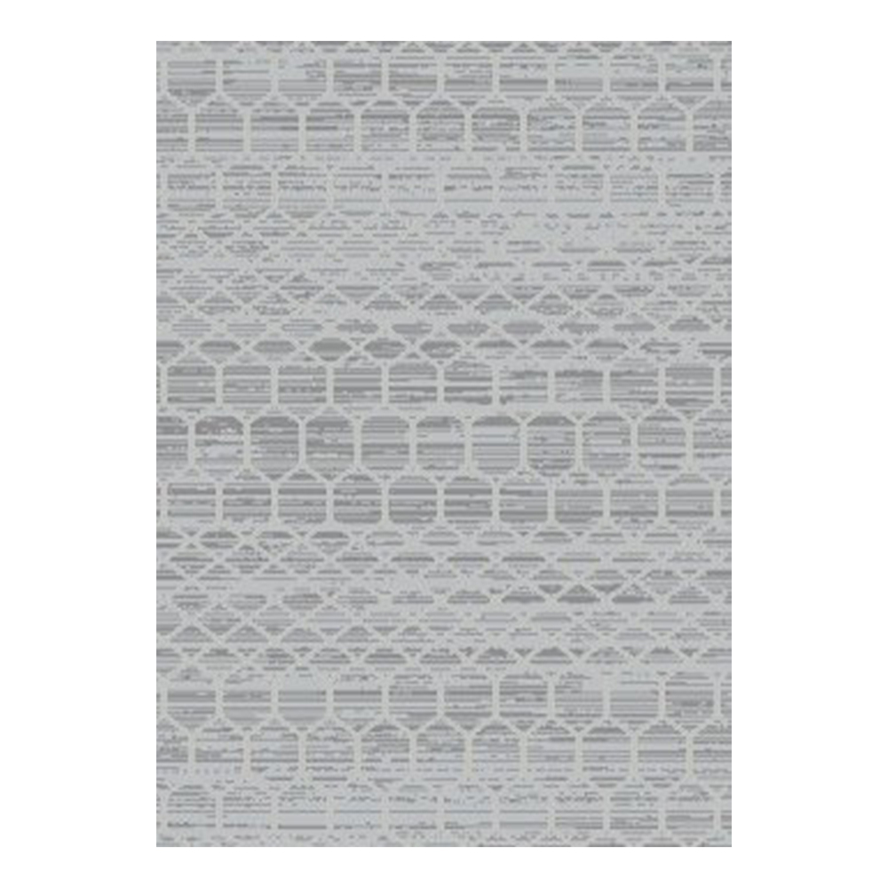 Ufuk: Panama Hexagonal Pattern Carpet Rug; (240x340)cm, Grey