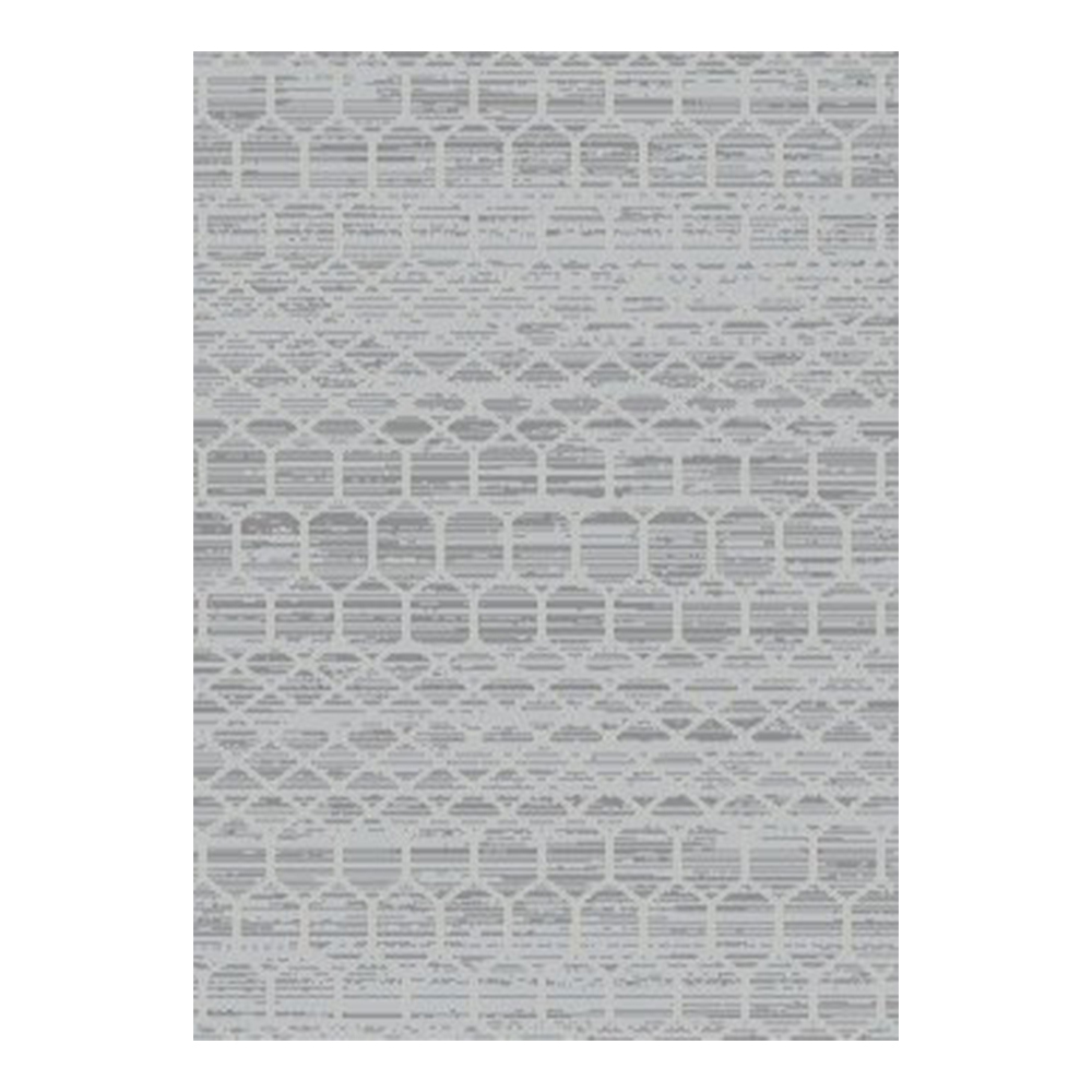 Ufuk: Panama Hexagonal Pattern Carpet Rug; (200x290)cm, Grey