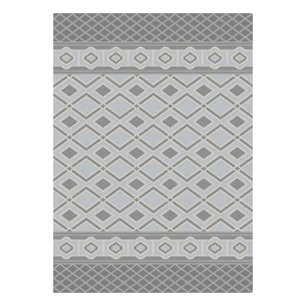 Ufuk: Panama Diamond Pattern Carpet Rug; (100x300)cm, Grey