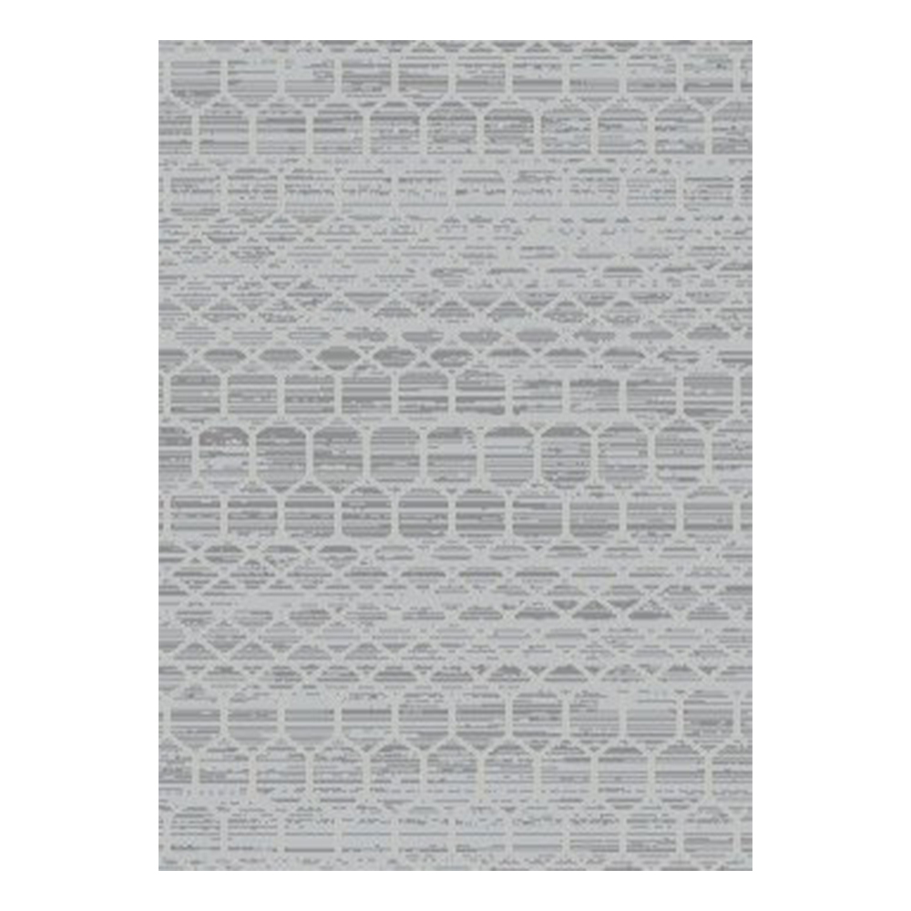 Ufuk: Panama Hexagonal Pattern Carpet Rug; (100x300)cm, Grey