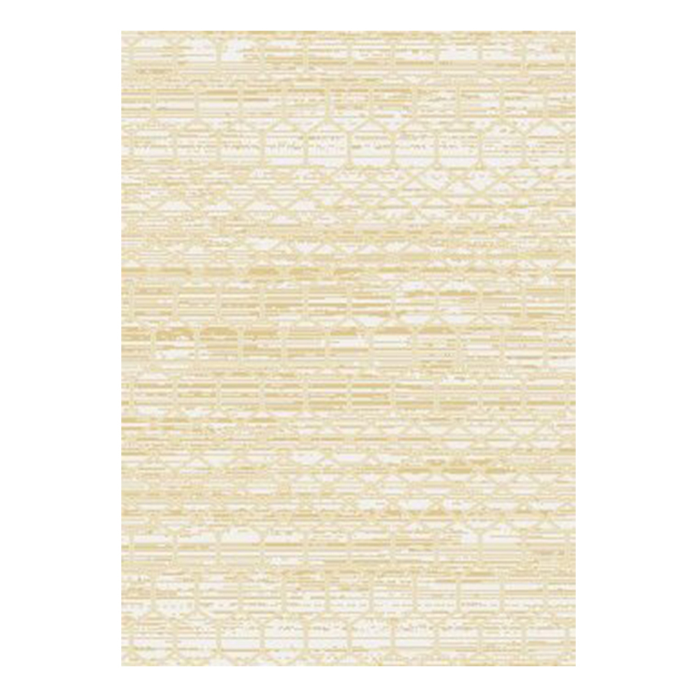 Ufuk: Panama Hexagonal Pattern Carpet Rug; (100x300)cm, Beige