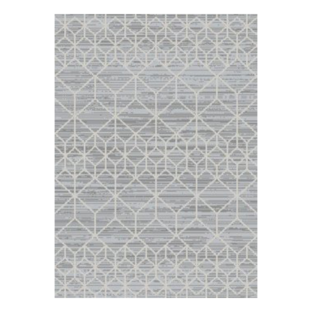 Ufuk: Panama Reflected Diamonds Pattern Carpet Rug; (100x300)cm, Grey