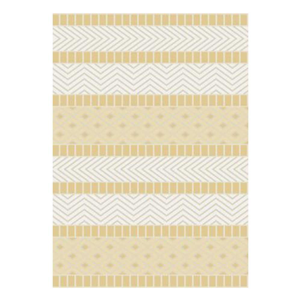 Ufuk: Panama Tribal Chevron Pattern Carpet Rug; (100x400)cm, Beige