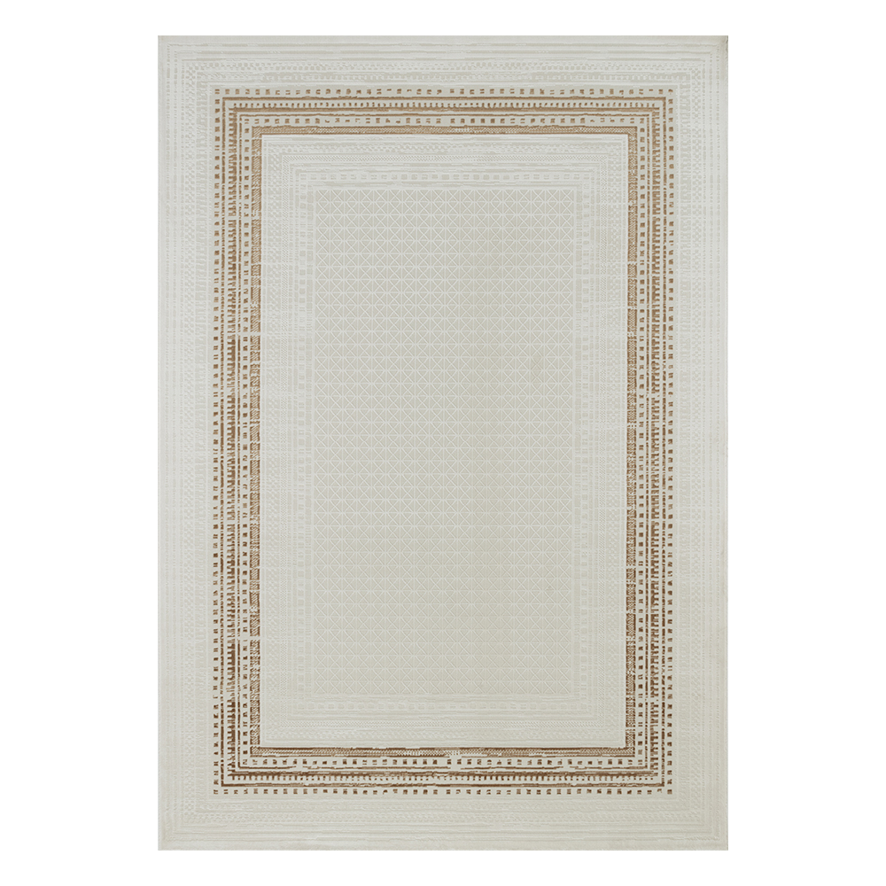 Ufuk: Sultan Diamond Bordered Pattern Carpet Rug; (240x340)cm, Grey/Brown