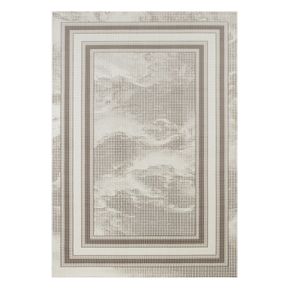 Ufuk: Sultan Pincheck Pattern Carpet Rug; (240x340)cm, Grey
