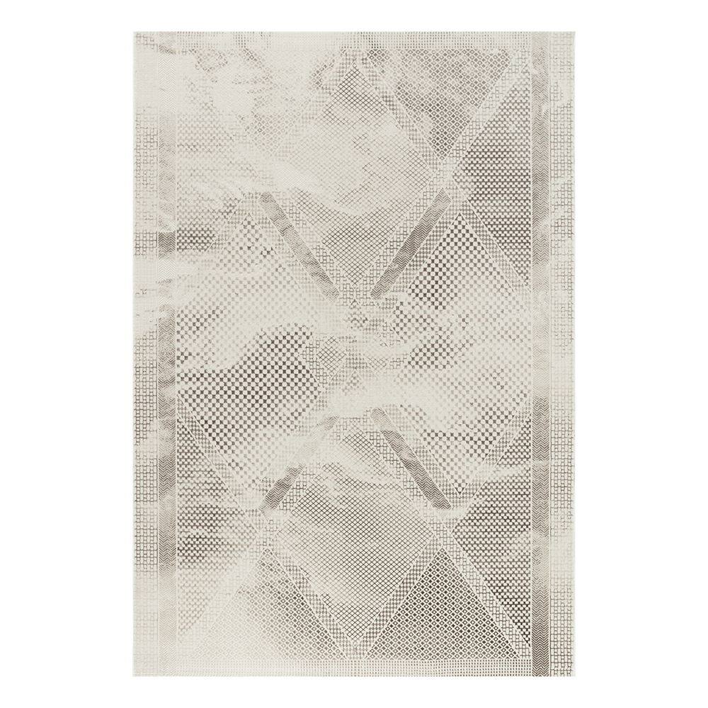 Ufuk: Sultan Diamond Pattern Carpet Rug; (200x290)cm, Grey
