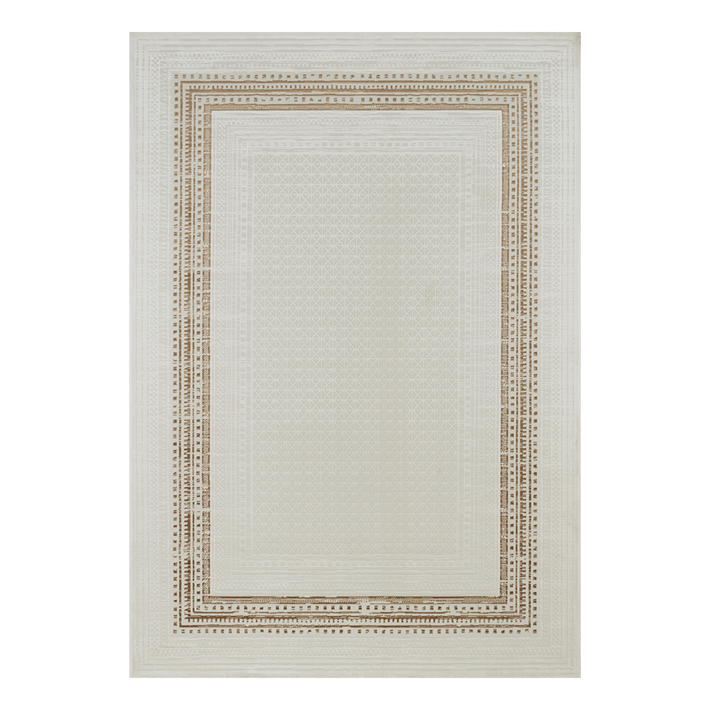 Ufuk: Sultan Diamond Bordered Pattern Carpet Rug; (200x290)cm, Grey/Brown