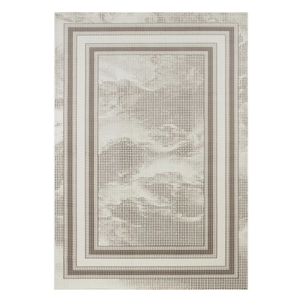 Ufuk: Sultan Pincheck Pattern Carpet Rug; (200x290)cm, Grey