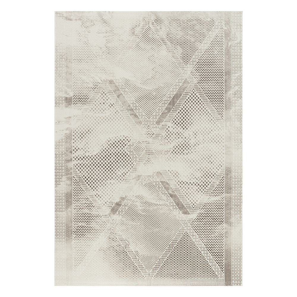 Ufuk: Sultan Diamond Pattern Carpet Rug; (160x230)cm, Grey