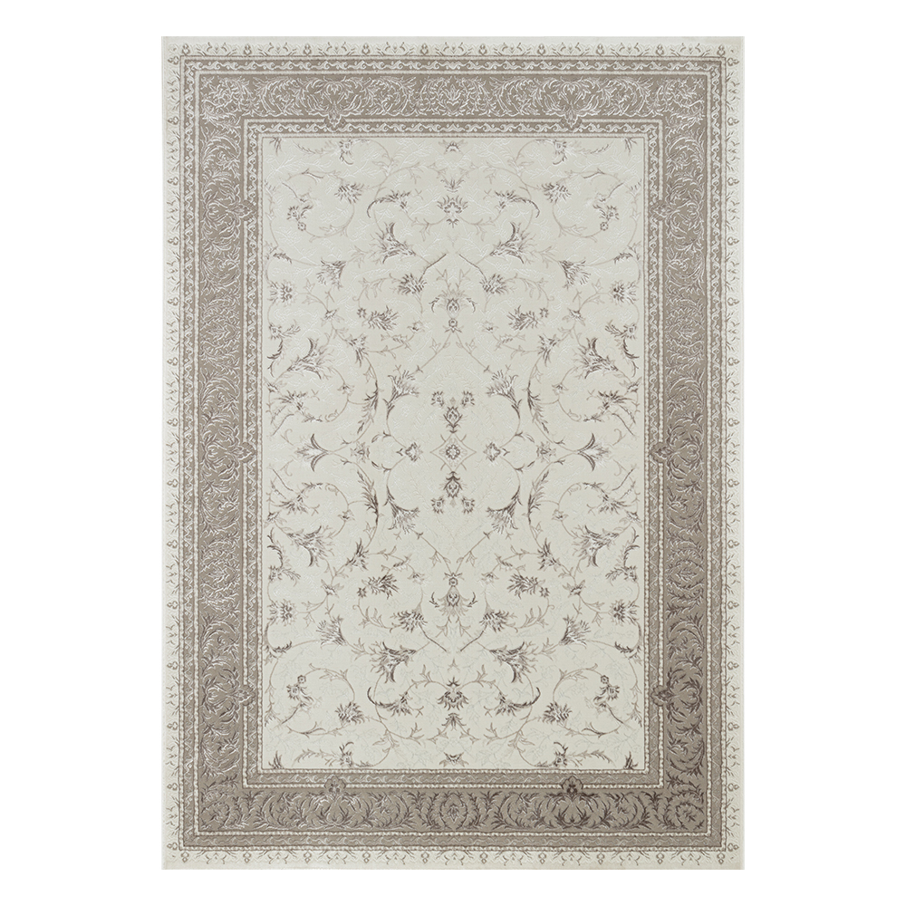 Ufuk: Sultan Floral Pattern Carpet Rug; (160x230)cm, Grey