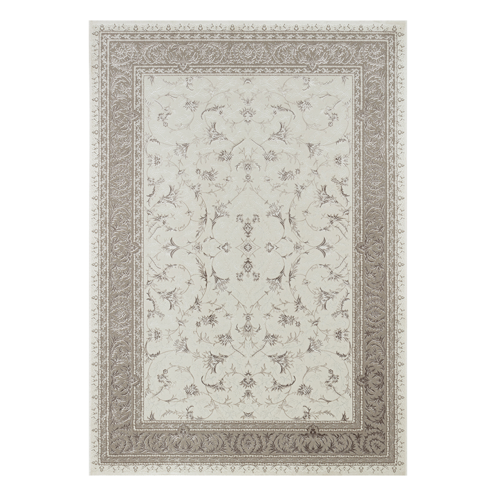 Ufuk: Sultan Floral Pattern Carpet Rug; (100x400)cm, Grey