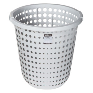 Sann Rectangular Laundry Basket With Lid, Cream/Grey