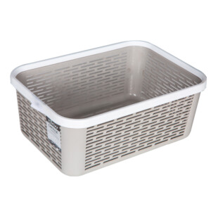 Capsule Storage Basket With Lid-Small, Grey/White