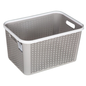Capsule Storage Basket With Lid-Large, Grey/White