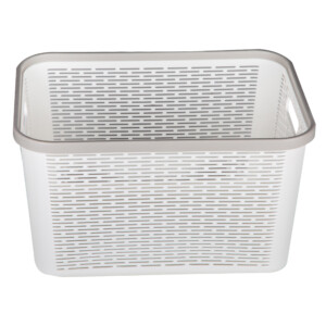 Capsule Storage Basket With Lid-Large, White/Grey