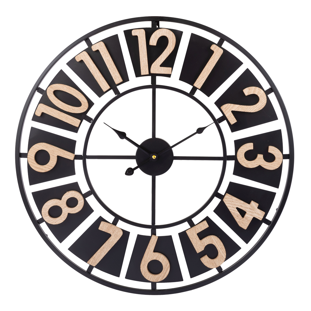 Arabic Rustic Numeral Round Wall Clock; 60cm