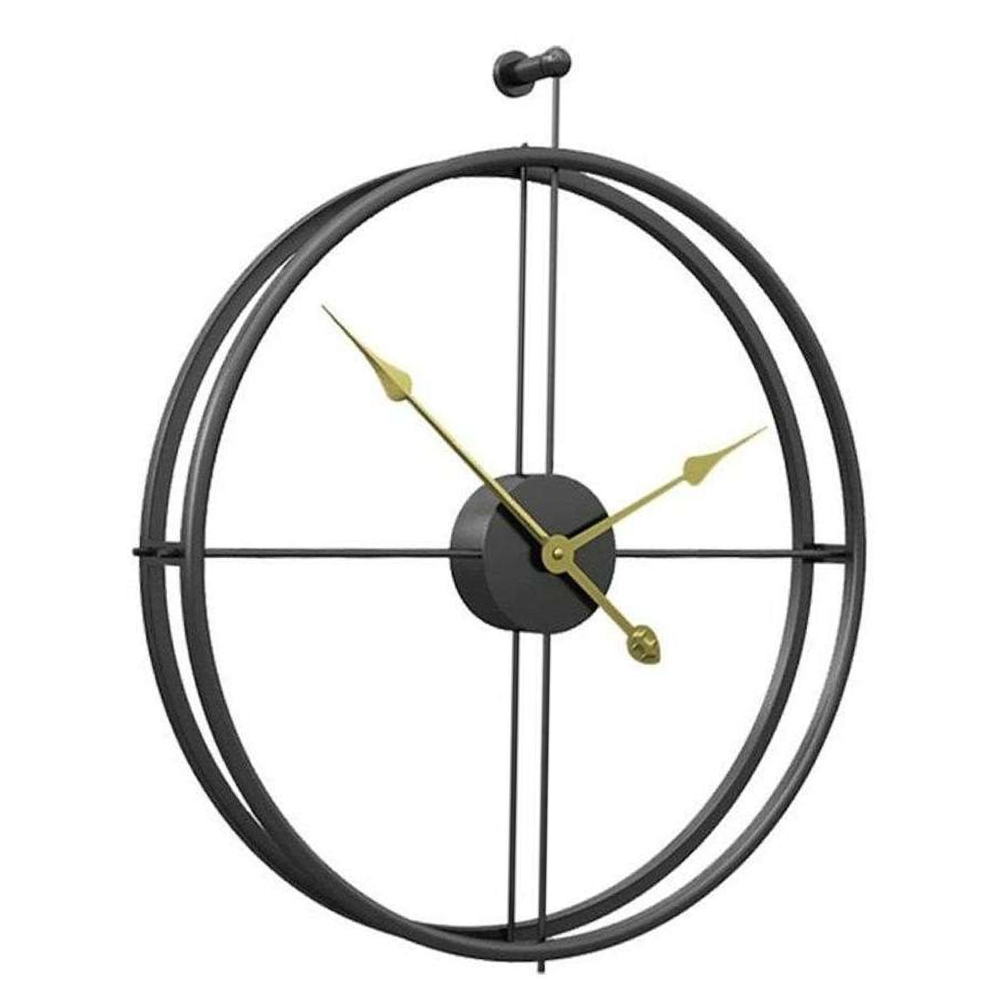 Black Powder Coated Clock; (60X60)cm, Black
