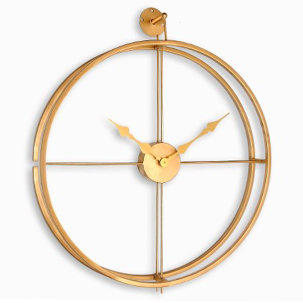 Gold Powder Coated Clock; (60X74)cm, Gold