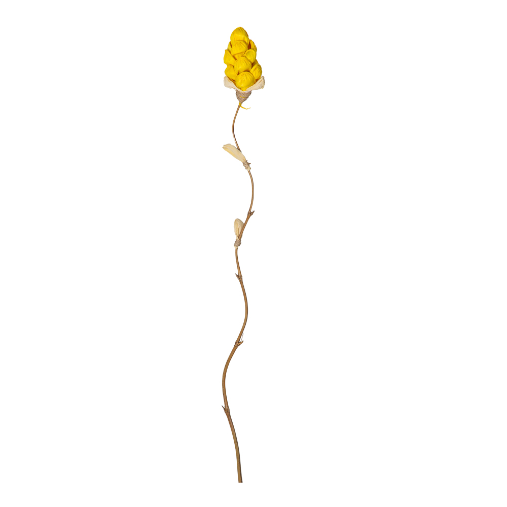 Bamboo Stick Dry Flower Pineapple Design, Yellow