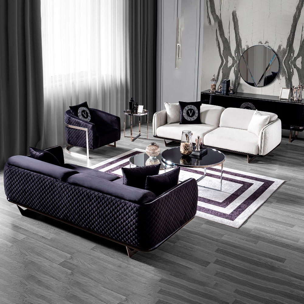 Fabric Sofa Set-8 Seater; (3+3+1+1)