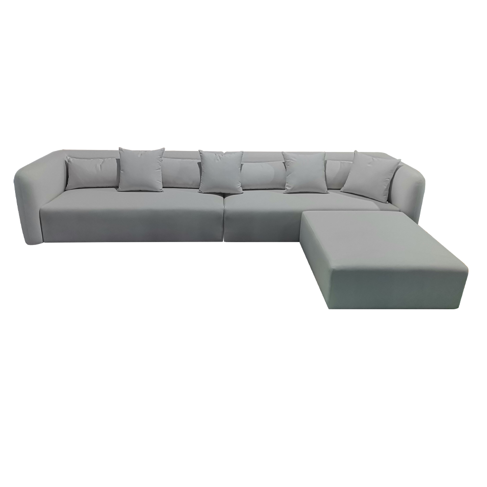 L- Shape Fabric Sofa Set + Chaise; (360/183x90x70)cm