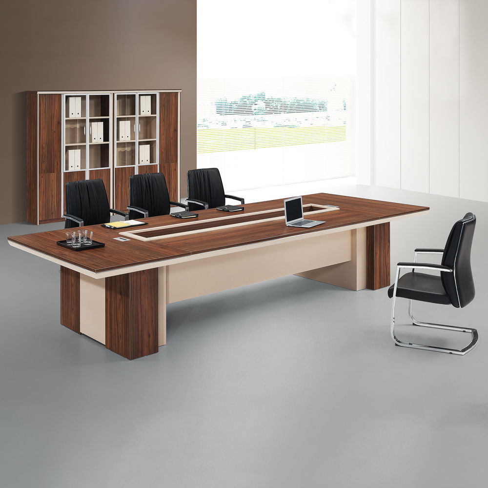 Meeting Table; (380x150x76.7)cm, C.Walnut/Cream White