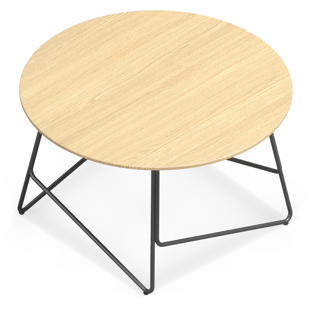 Round Coffee Table; (D60x35)cm, White Oak/White