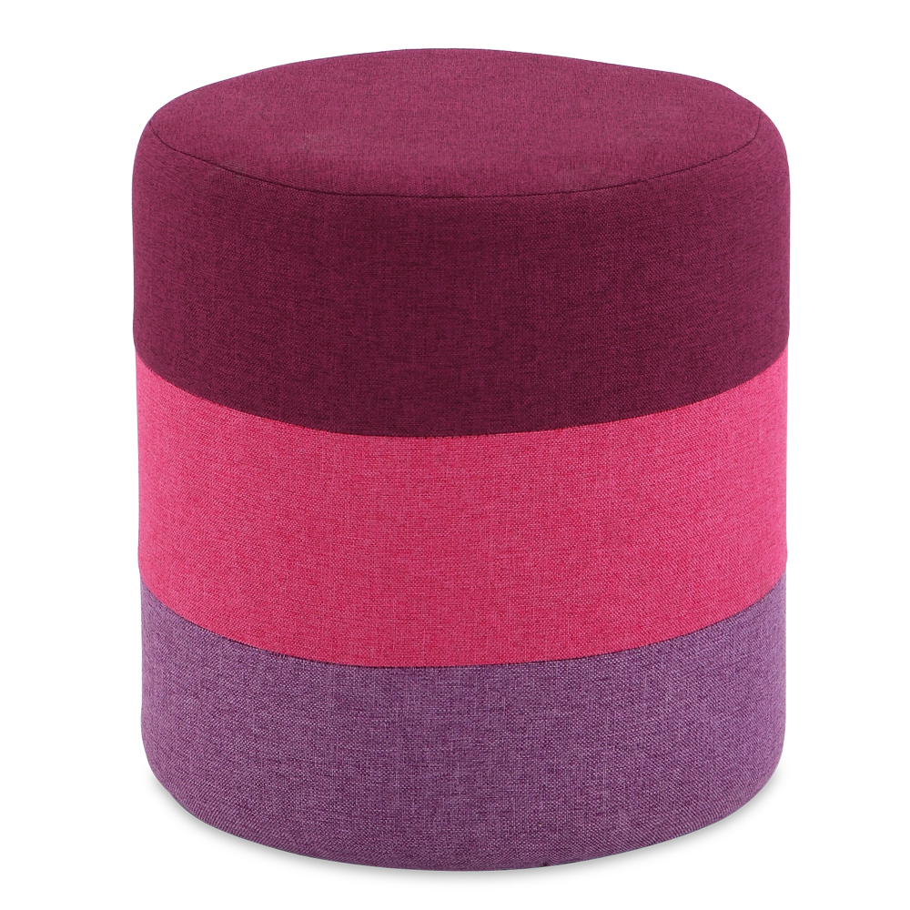 Leisure Round Fabric Stool, Magenta/Pink/Purple