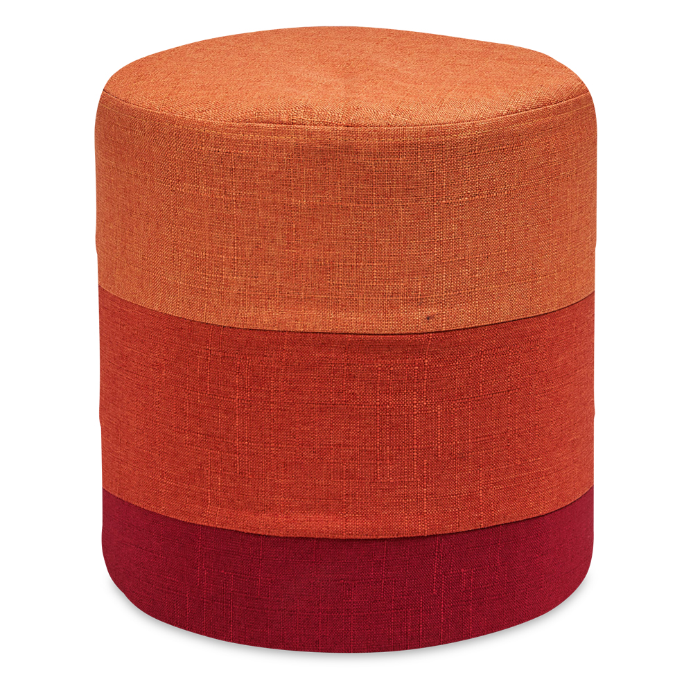 Leisure Round Fabric Stool, Orange/Red
