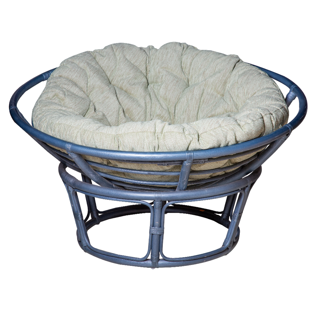 Rattan Furniture: Standard Papasan Chair with Cushion, Serenity Blue