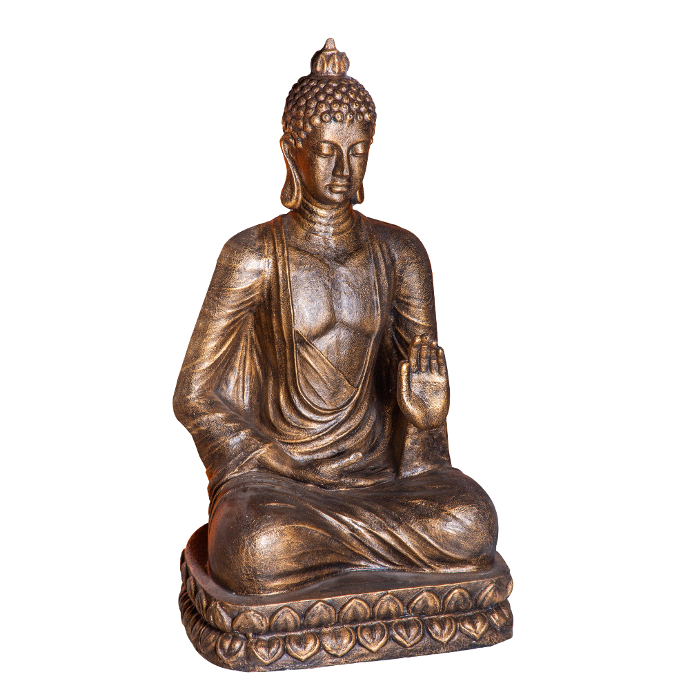 Sitting Budha Sculpture; (63x55x115)cm, Black/Gold