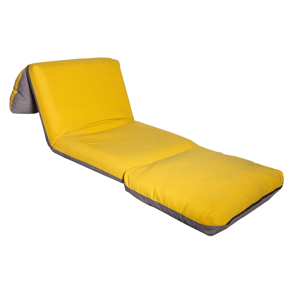 Fabric Sofa Bed; (78x82x58x26x48)cm, Yellow/Grey