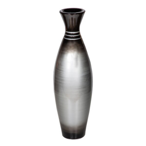 Decorative Slim Vase; (80x23x23)cm, Black/Silver