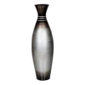 Decorative Slim Vase; (80x23x23)cm, Black/Silver