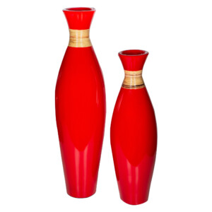 Decorative Slim Vase Set; 2 pcs, Red