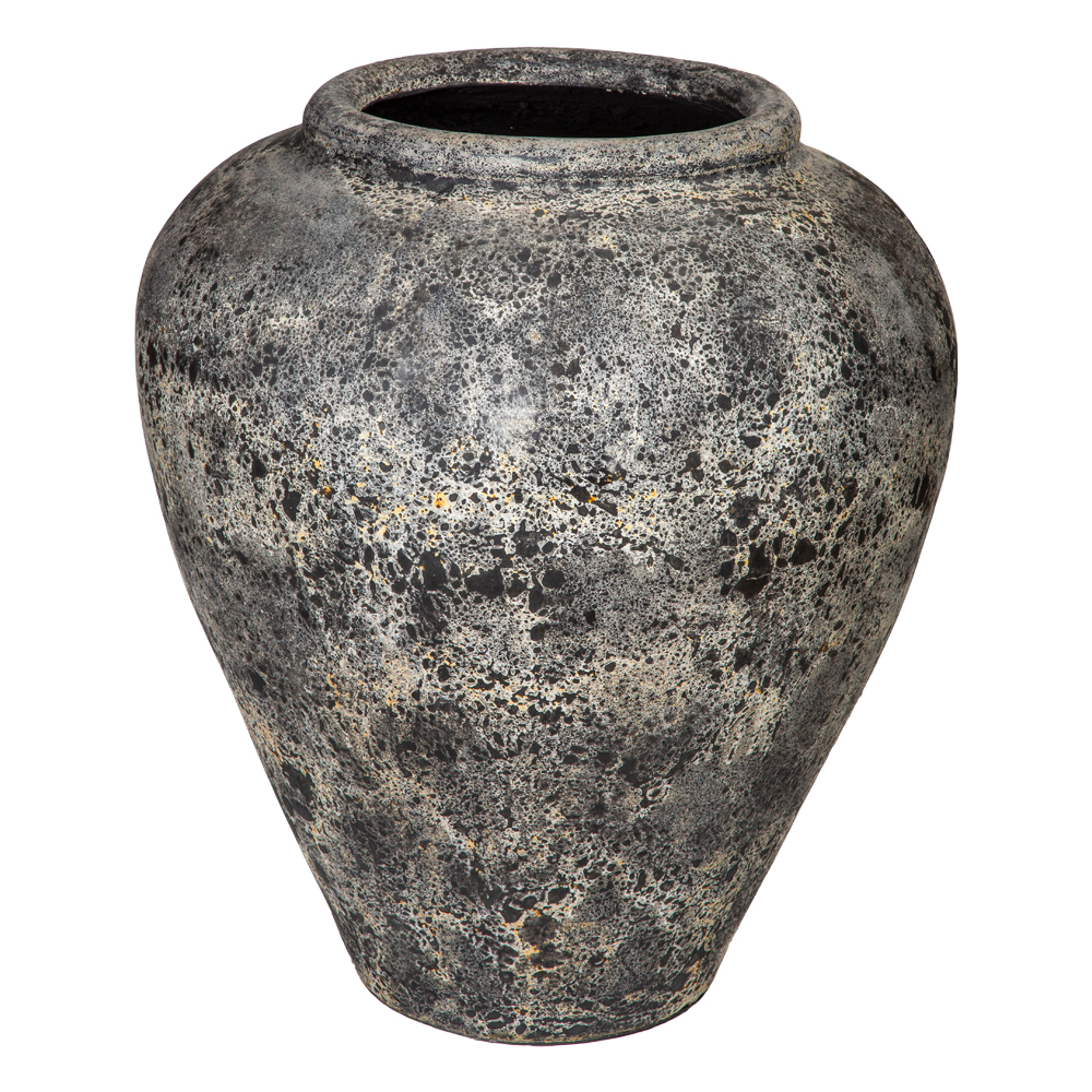 Barrel Shaped Vase; (65x60x60)cm, Grey