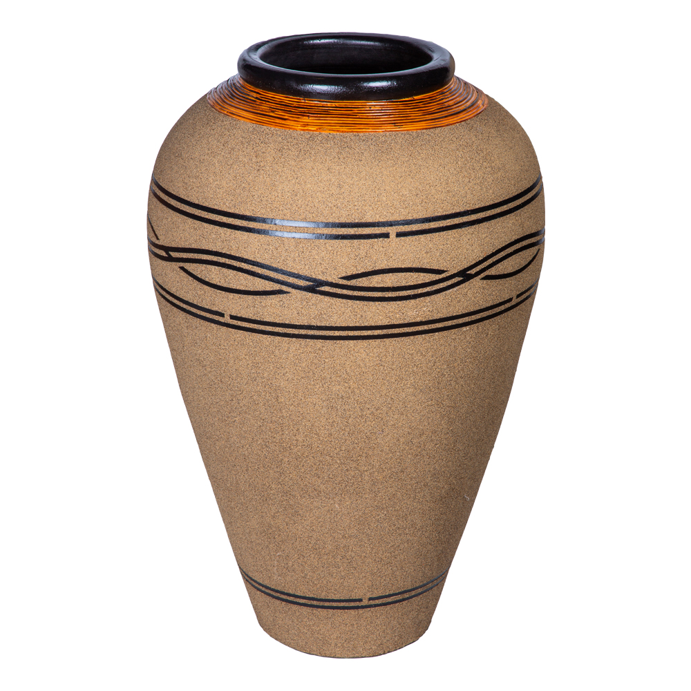 Barrel Vase; (55x80)cm, Brown/Black