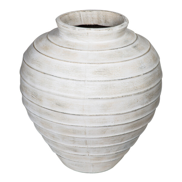 Barrel Pot; (45x60)cm, Black/Cream