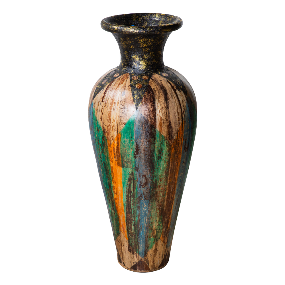 Terracota Vase; Banana Bark With Seashell, Large