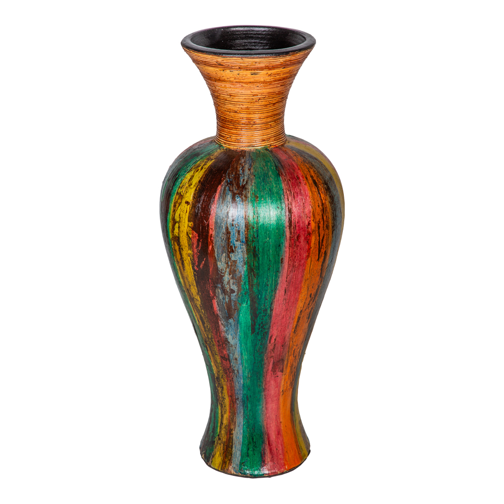 Terracota Vase; Banana Bark With Texture