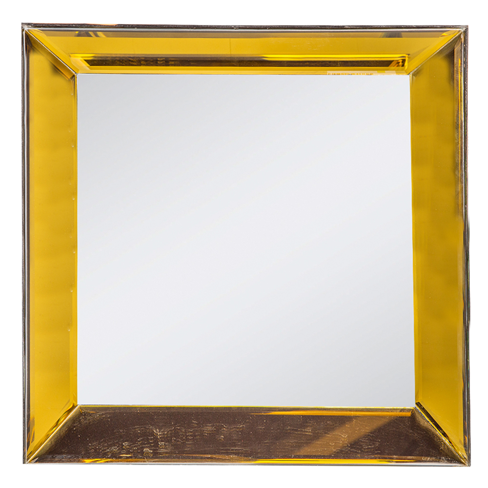Square Wall Mirror With Frame; (40x40)cm, Gold