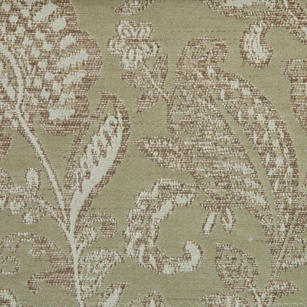 Ashley Chenille Collection: D-Decor Floral Pattern Upholstery Fabric; 140cm, Light Brown