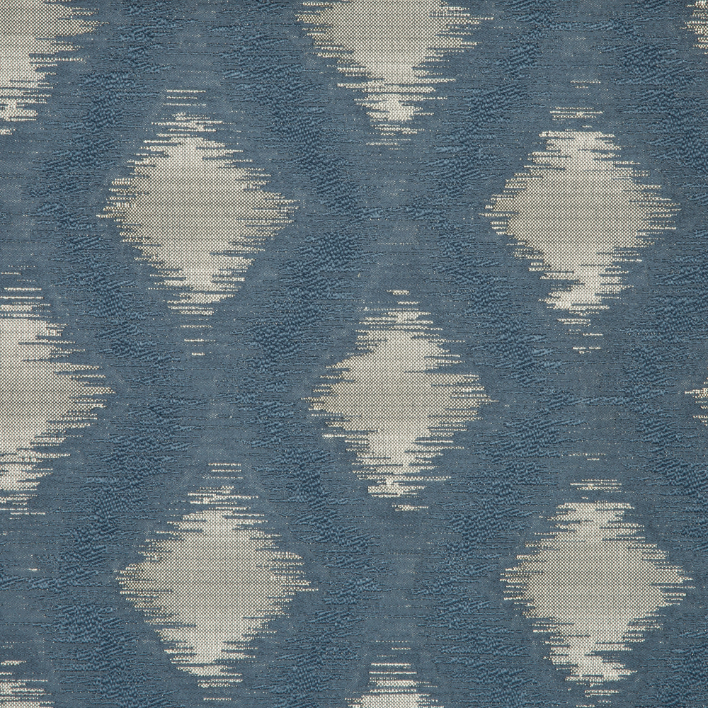Laurena Jaipur Collection: Ddecor Diamond Patterned Furnishing Fabric, 280cm, Blue/Beige