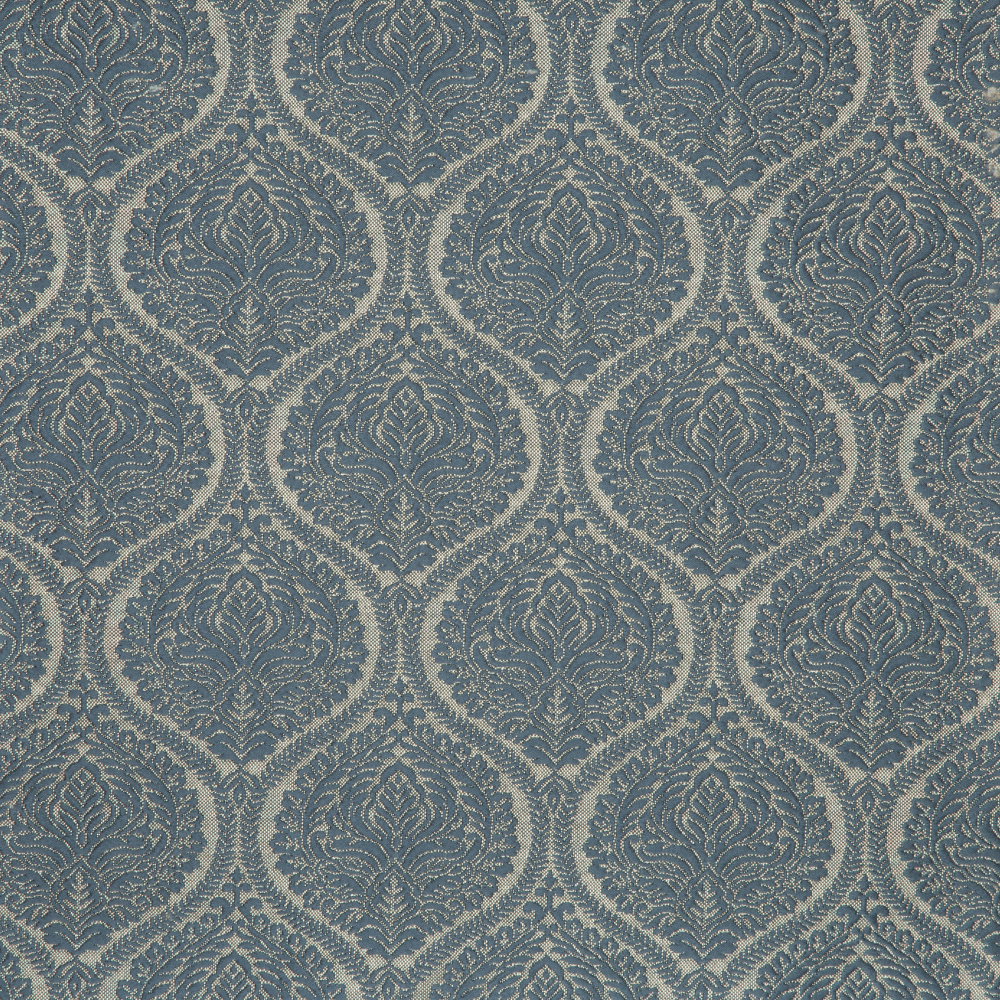 Laurena Jaipur Collection: Ddecor Damask Patterned Furnishing Fabric, 280cm, Blue/Beige