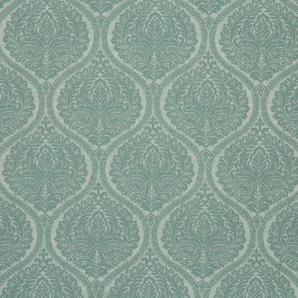 Laurena Jaipur Collection: Ddecor Damask Patterned Furnishing Fabric, 280cm, Teal Blue