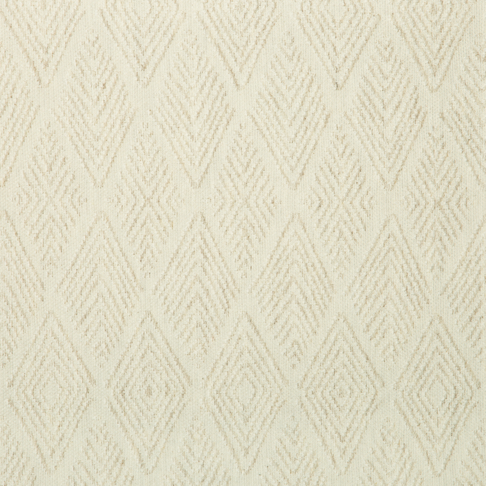 Jambo: Ferri Textured Diamond Tribal Pattern Furnishing Fabric, 290cm, Ivory White